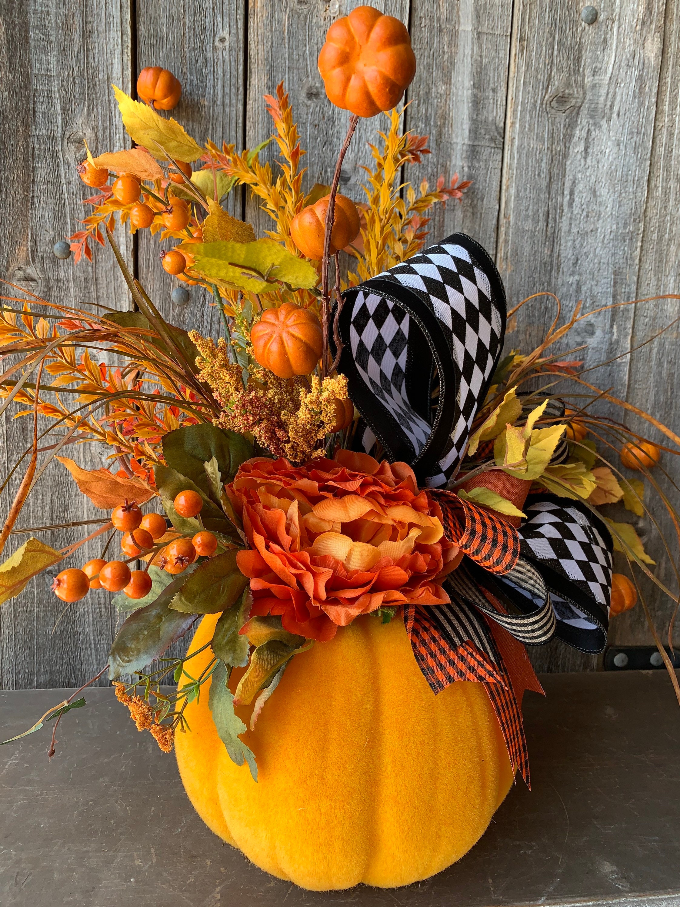 Fall Centerpiece, Harvest Pumpkin Centerpiece, Fall Decor, Pumpkin
