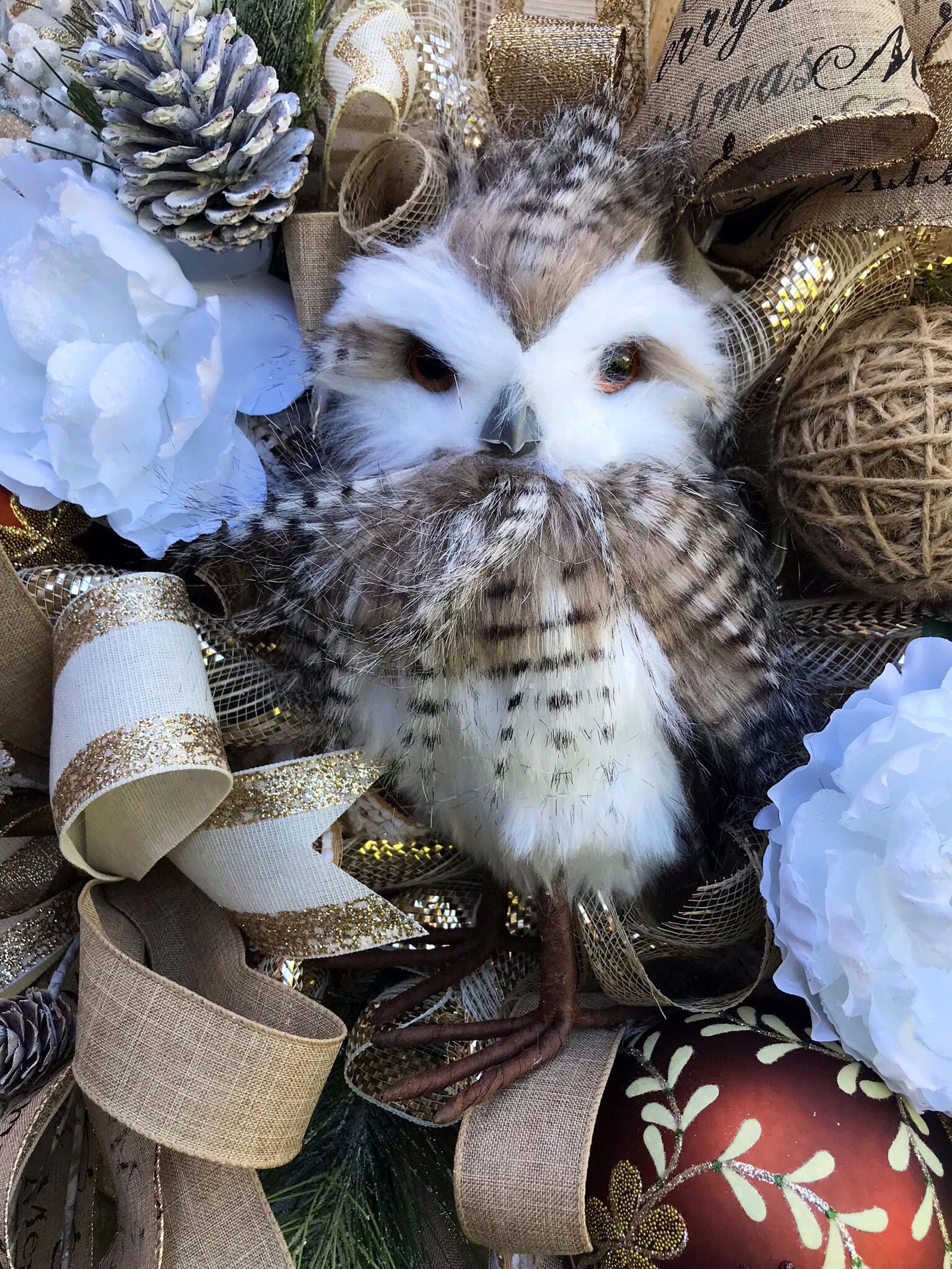 Rustic Owl Christmas Wreath Rustic Woodland Owl Wreath Owl Etsy