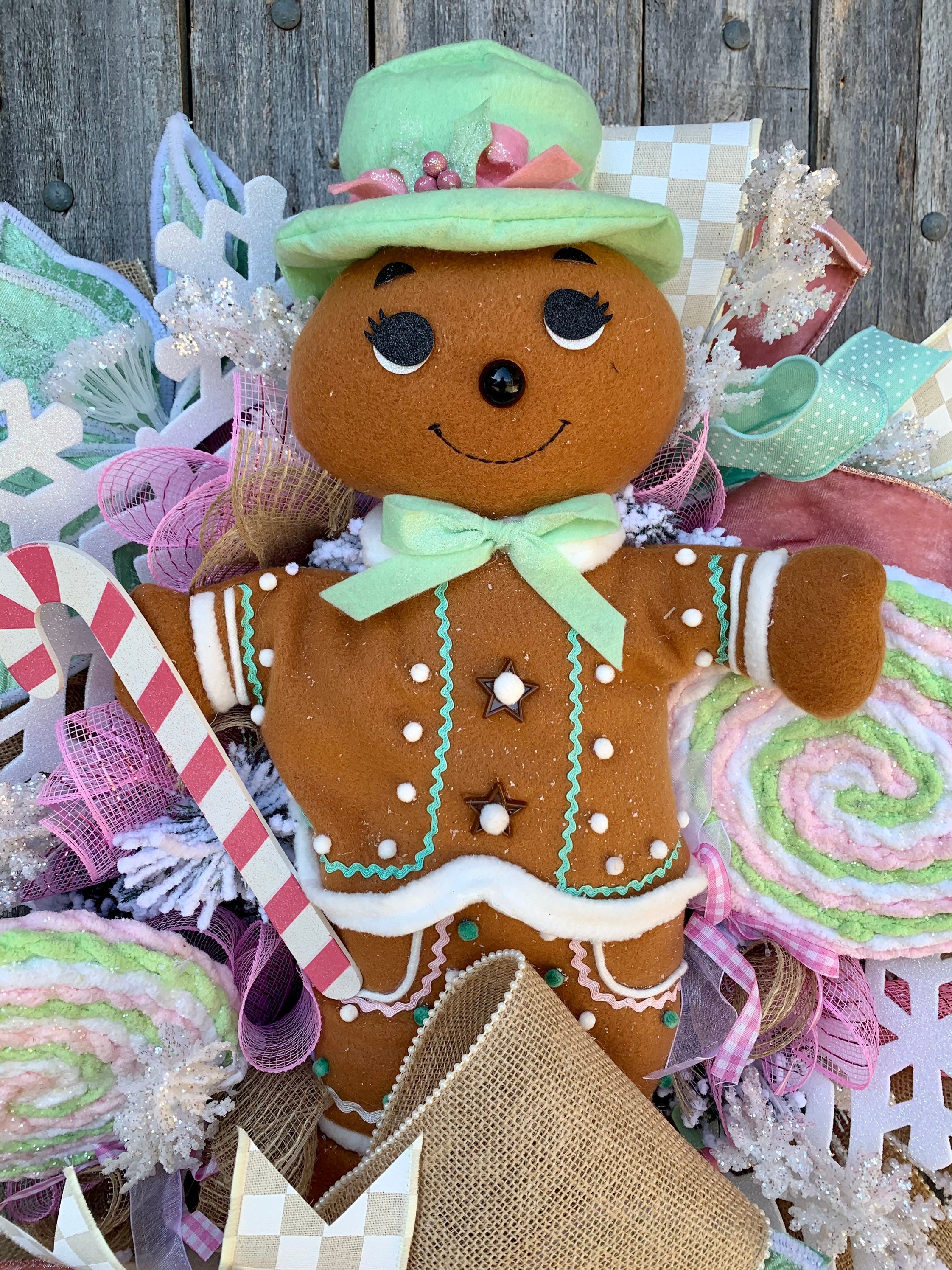 Christmas Wreath, Gingerbread Man Wreath, Christmas Sweets Wreath, Gingee Wreath, Wreath