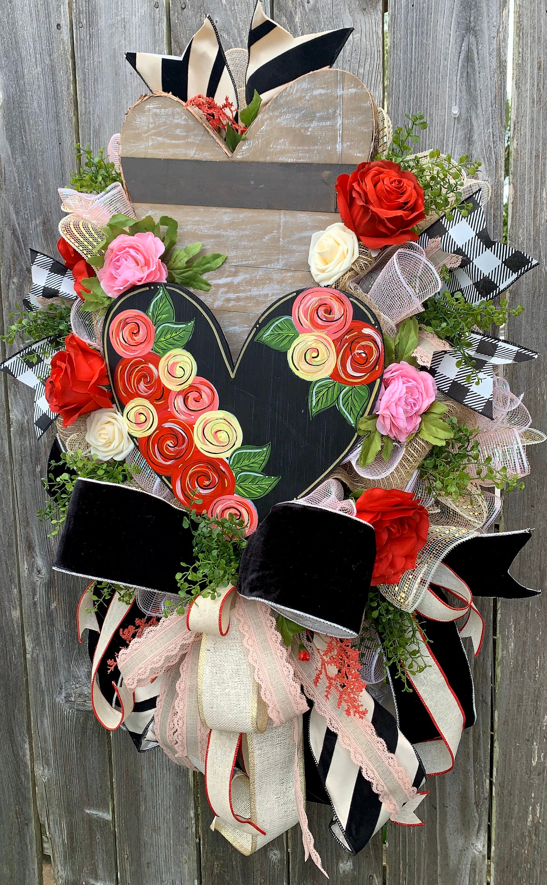 Valentines Day Wreath, Rustic Valentines Wreath, Farmhouse Valentines