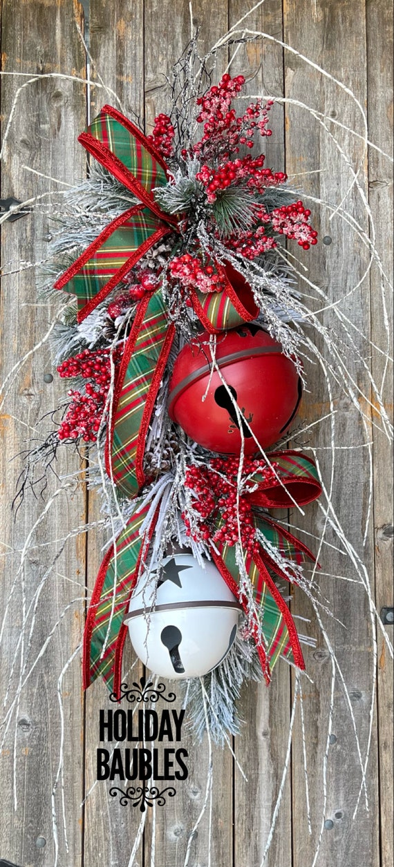 Christmas Wreath, Deluxe Christmas Wreath, Christmas Swag, Christmas Teardrop Swag, Christmas Bells Wreath, Christmas Bells, Christmas Decor