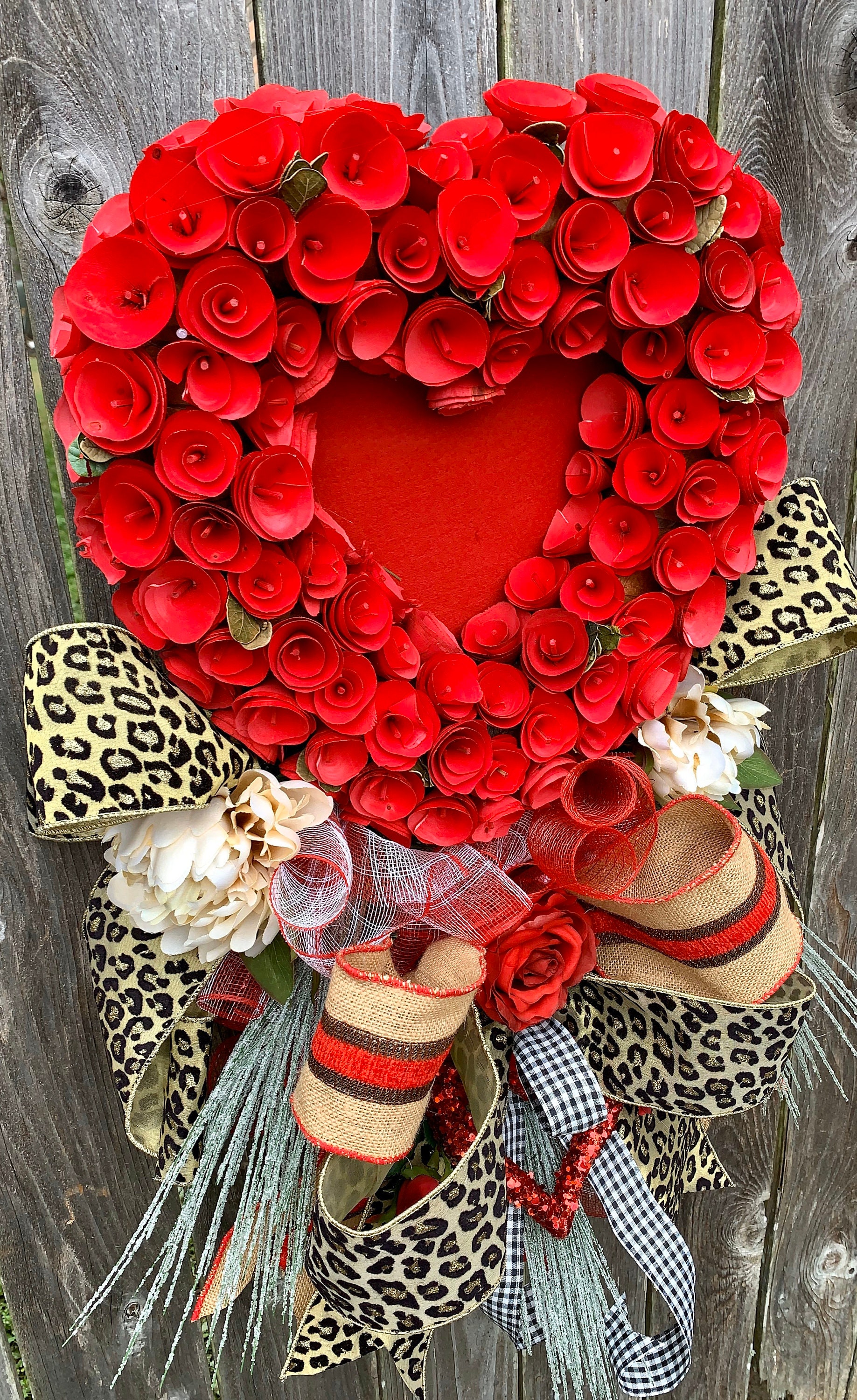 Valentine S Day Wreath Valentine S Cheetah Wreath Valentine S Heart Wreath Heart Wreath Love
