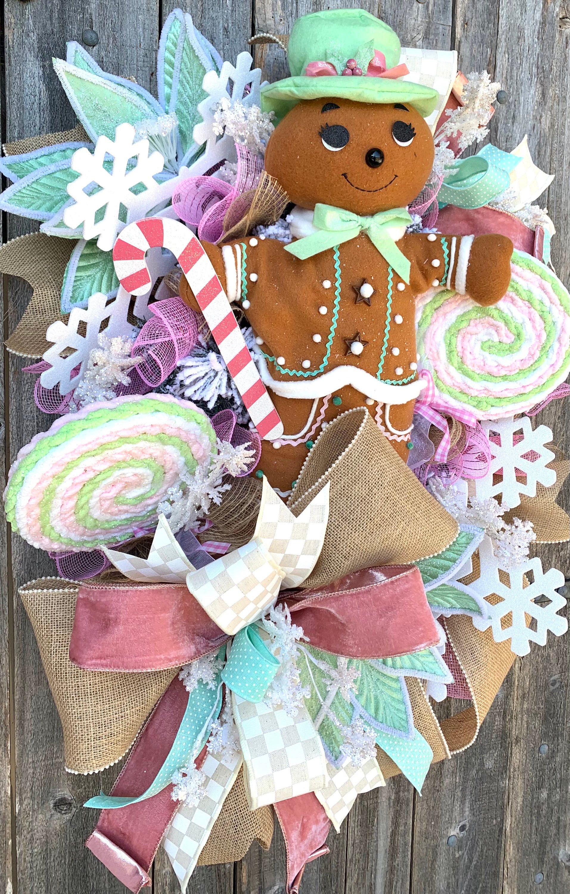 Christmas Wreath, Gingerbread Man Wreath, Christmas Sweets Wreath