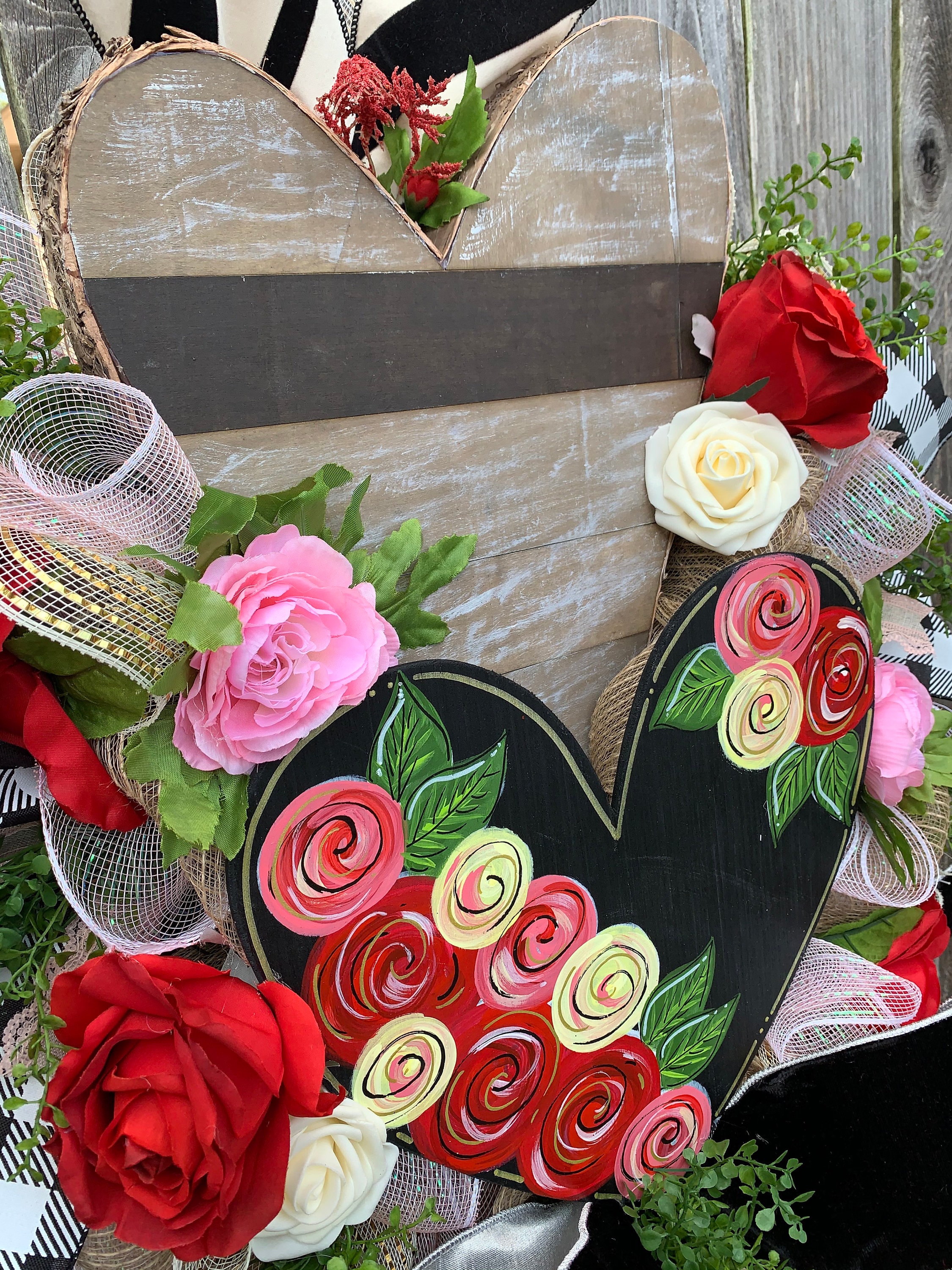 Valentines Day Wreath, Rustic Valentines Wreath, Farmhouse Valentines