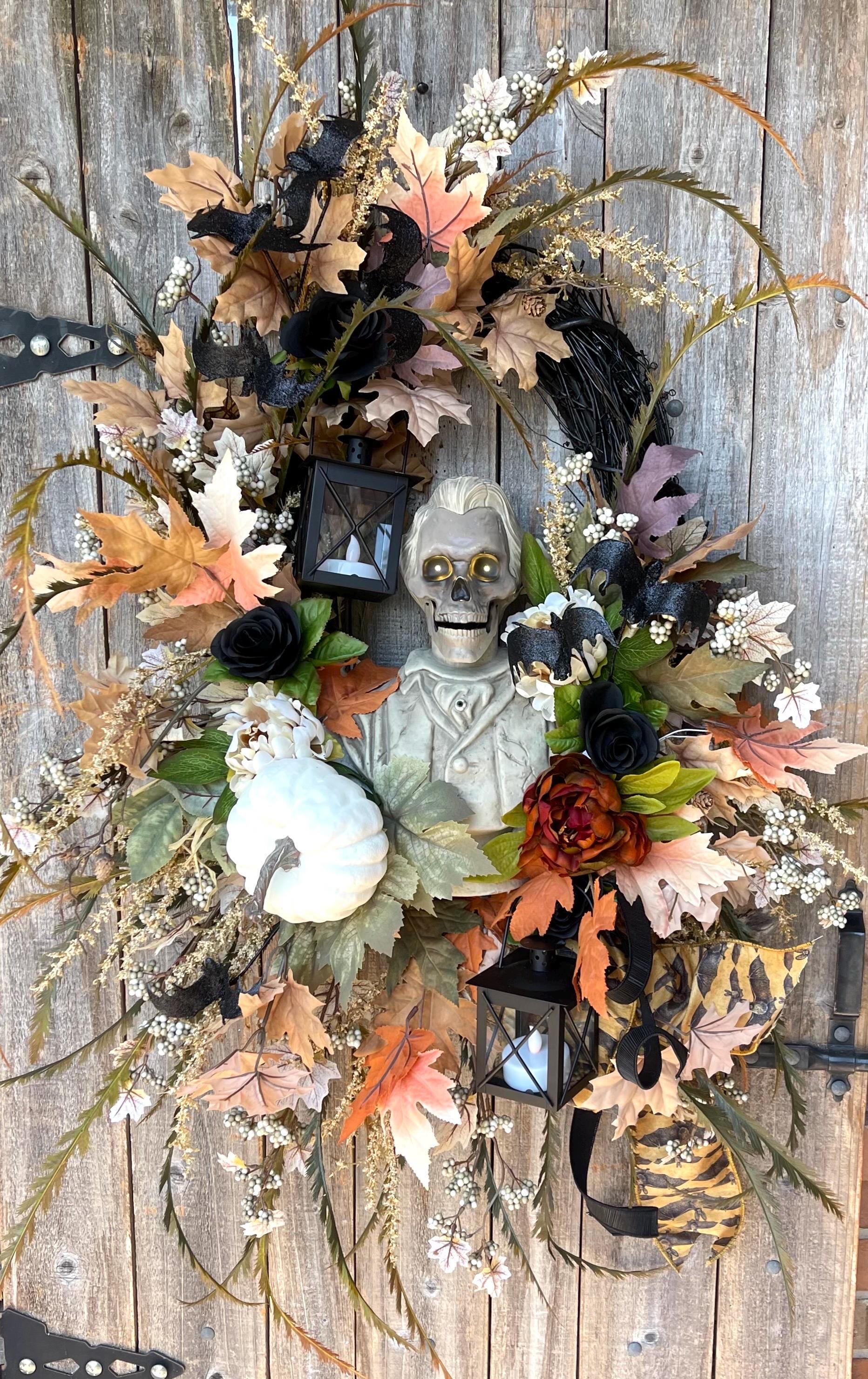 Halloween Wreath, Halloween Grapevine Wreath, Haunted Mansion, Wreath, Halloween Decor, Spooky Wreath