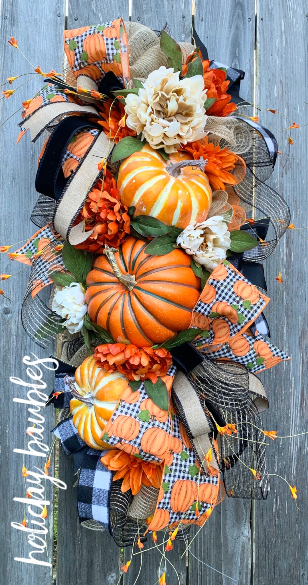 Fall Wreath, Fall Swag, Fall Teardrop Swag, Autumn Swag, Autumn Pumpkin