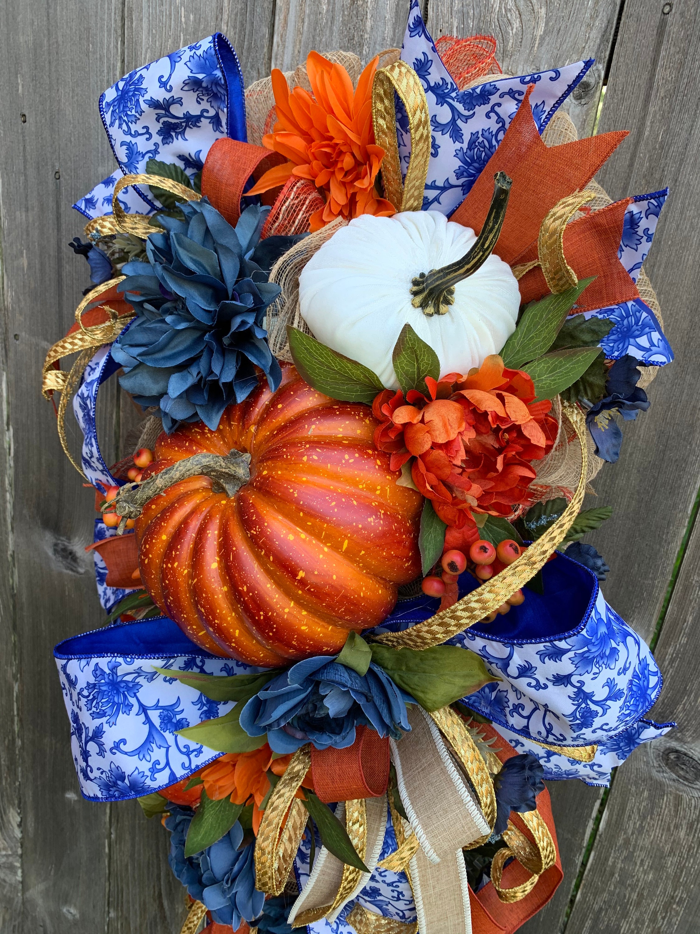 Fall Wreath, Fall Swag, Fall Teardrop Swag, Autumn Swag, Autumn Pumpkin