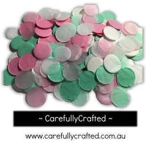 Pink and Mint Tissue Paper Confetti - 1 inch Circles - Wedding, Baby Shower, Parties, Invitations