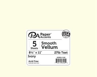 Paper Accents - Smooth Vellum - Ivory - 5 Sheets