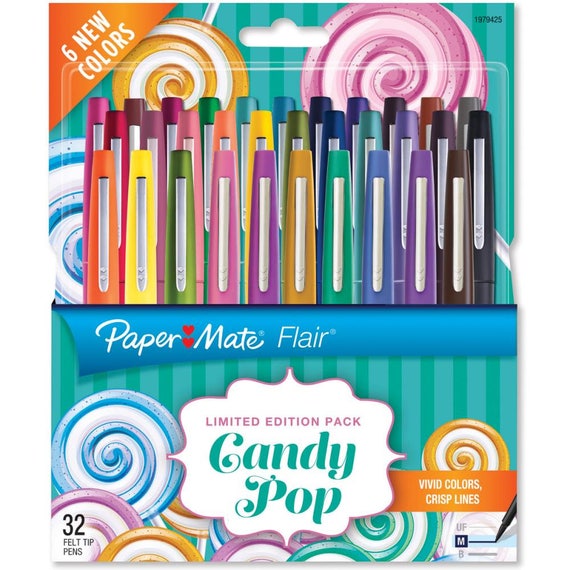 Paper Mate Flair Medium Felt Tip Set of 32 Candy Pop Planner Pens