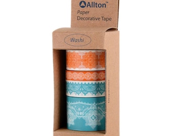 Decorative Washi Tape Assorted Widths 5m - Set of 4 - Lace