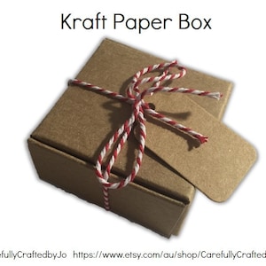 Kraft Paper Gift Box - 6.2cm x 6.2cm x 3.2cm - Set of 10 Boxes - Perfect for gifts, bakery goods, wedding favour box and more!