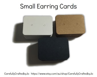 Set 25, 50,100,200 Small Earring Cards - Kraft, White, Navy - Gifts, Packaging