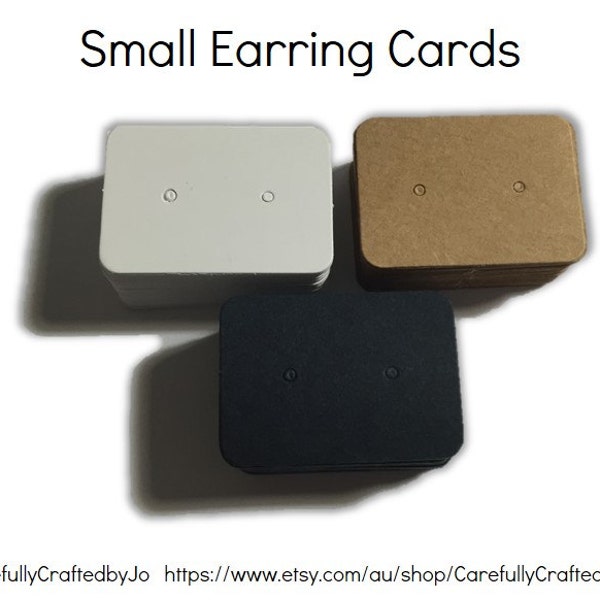 Set 25, 50,100,200 Small Earring Cards - Kraft, White, Navy - Gifts, Packaging