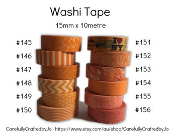 Washi Tape - Orange - Washi Tape - 15mm x 10 metres - High Quality Masking Tape