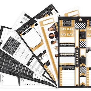 Craft Smith - Capitol Chic Designs - Stickerboek - Black & Gold Weekly Layout