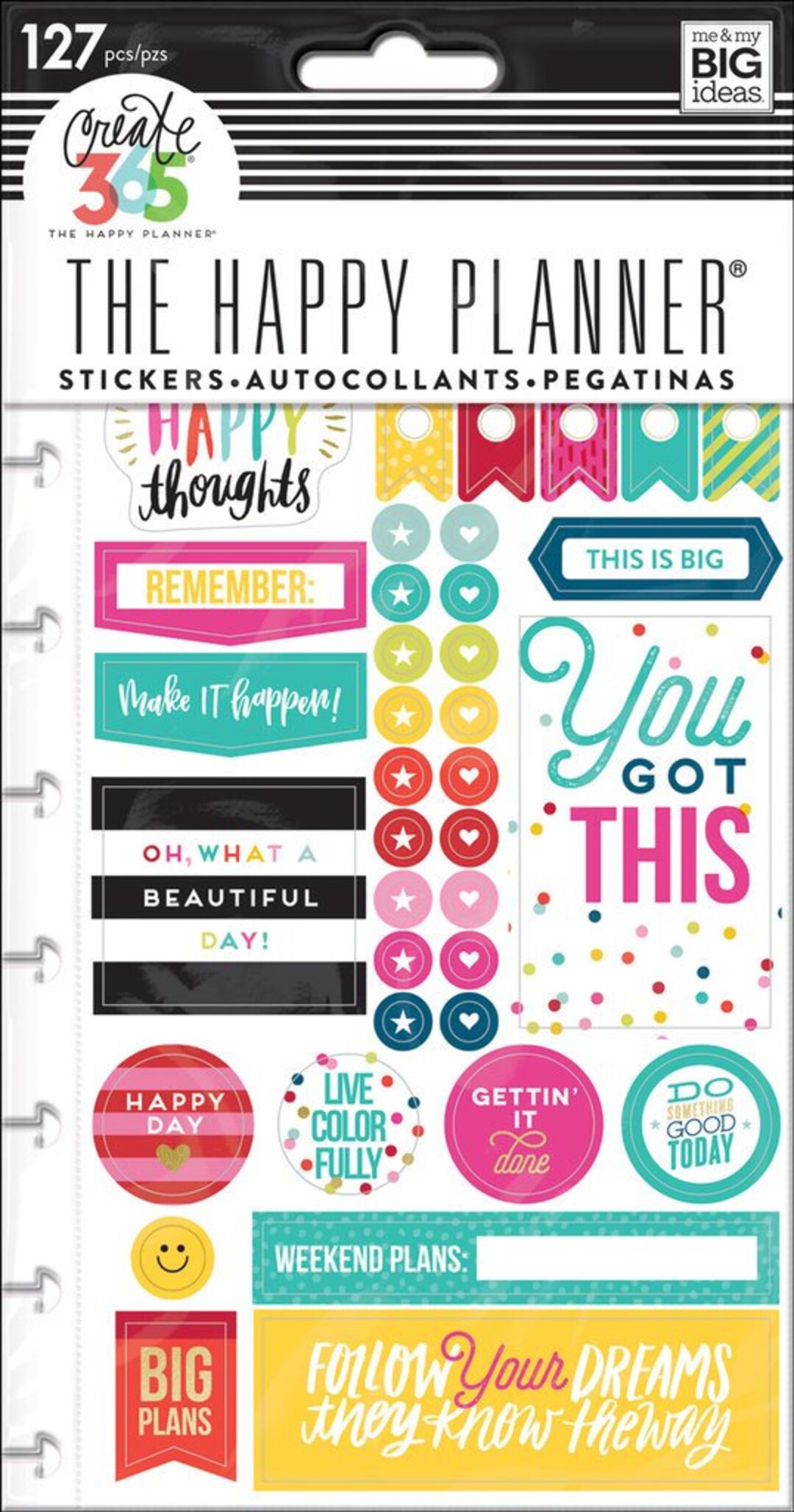 The Happy Planner Me and My Big Ideas Planner Stickers Happy Brights Etsy