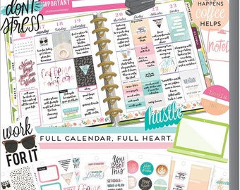 7 Options of Coordinated Planner Accessories Kit by Happy Planner Boss  Babe/brights/super Fun/watercolor Sticky Notes Stickers Cards 