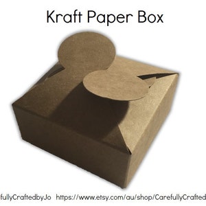 Clover Square Kraft Paper Gift Box - 8.5cm x 8.5cm x 3.5cm - Perfect for gifts, bakery goods, wedding favour box and more!