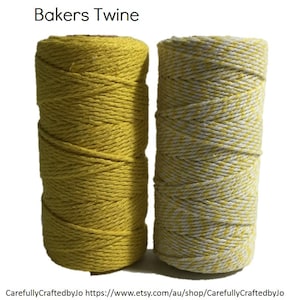 Baker&#39;s Twine 100 Metre Spool - Yellow Twine - 12 Ply (1.5mm) Cotton String