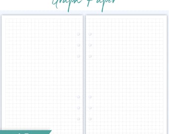 A5 Graph Papier Einsätze - gedruckt Planer Einsätze, gestanztgraph Papier - Grün und Lyme