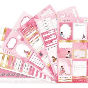 Craft Smith - Capitol Chic Designs - Stickerboek - Weekindeling roze en koraal