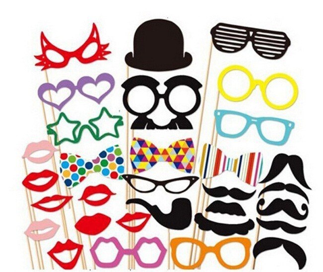Photo Booth Props 31 Pieces Photobooth Wedding Party Etsy