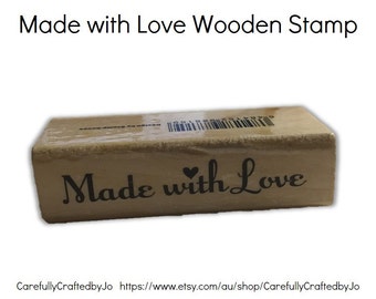 Made with Love - Wooden Rubber Stamp