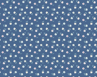 Riley Blake Fabric - Vintage Happy 2 - Lori Holt - Daisy Denim #C9137R-DENIM - 50cm