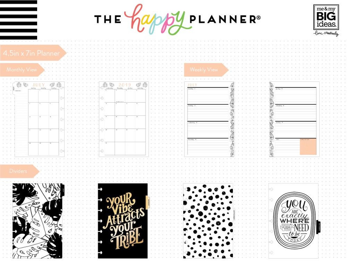 Me and My Big Ideas Mini Happy Planner Black &amp; White Sugar - Etsy