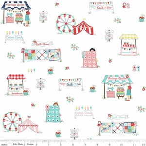 ライリー ブレイク ファブリック - ターシャ ノエルによるキルト フェア - メイン ホワイト #C11350-WHITE - 50 cm