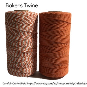 Baker&#39;s Twine 100 Metre Spool - Orange Twine - 12 Ply (1.5mm) Cotton String