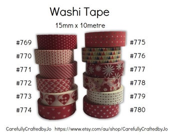 Washi Tape - rot - 15mm x 10 Meter pro - hochwertige masking Tape