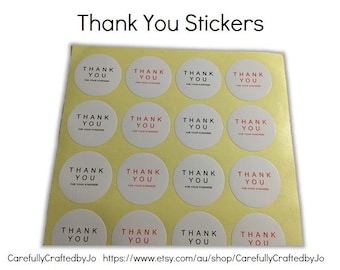 Set of 60,120,180 - Thank You Stickers - Sticker/ Envelope Seals