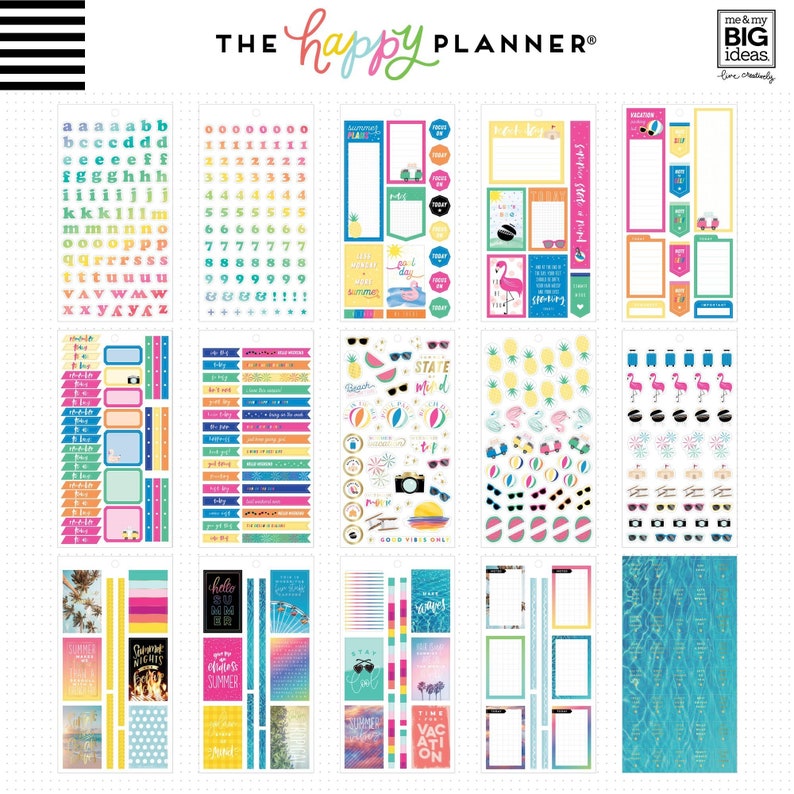 The Happy Planner - Me and My Big Ideas - Value Pack Stickers - Summer ...