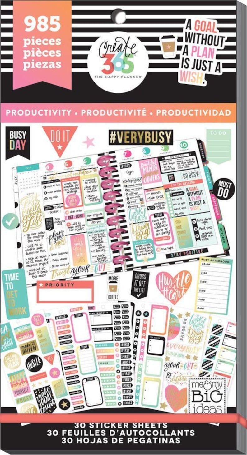 The Happy Planner Me and My Big Ideas Value Pack Stickers - Etsy