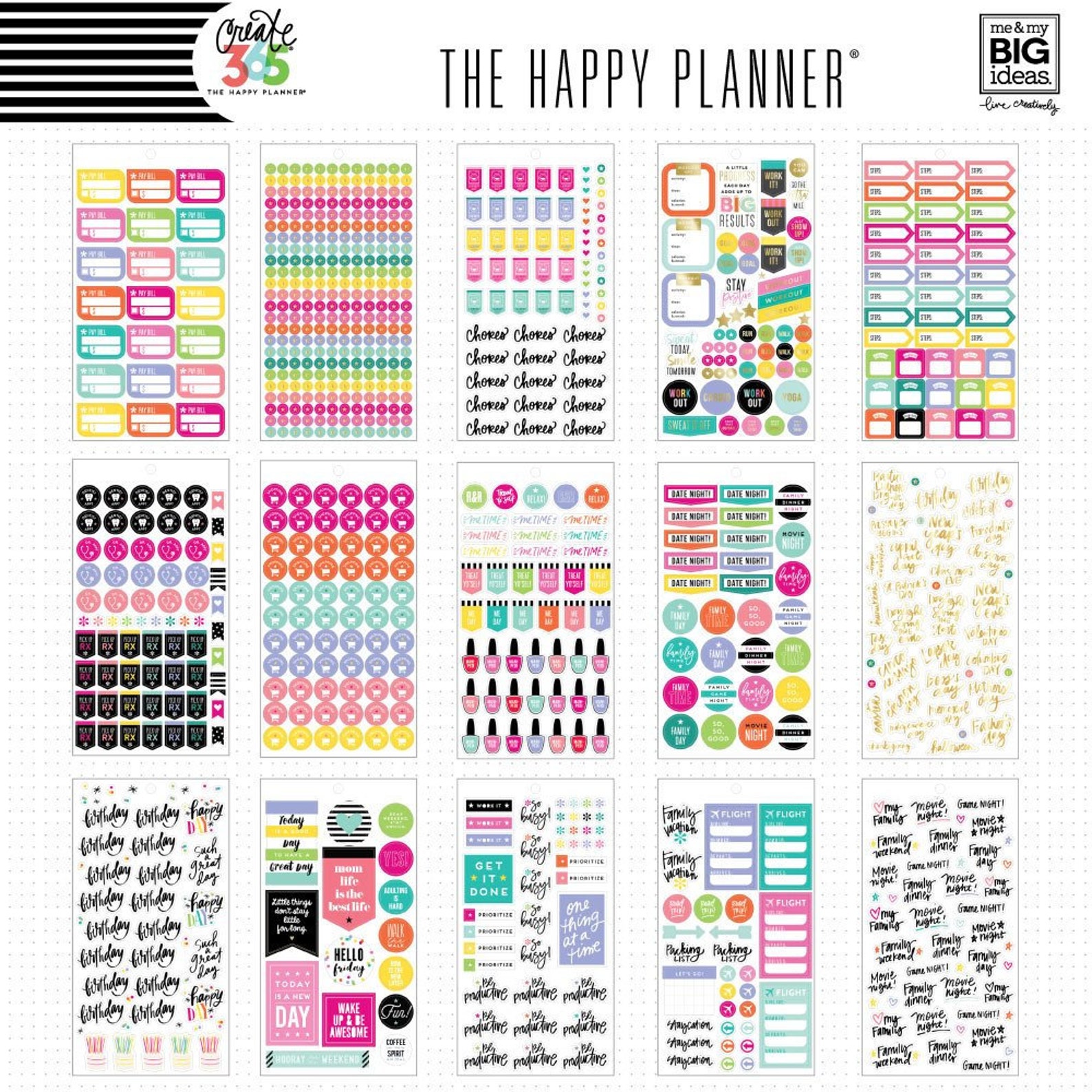 The Happy Planner - Me and My Big Ideas - Value Pack Stickers - Mom ...