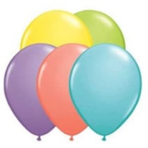 Sorbet Mini Balloon Set of 10 - (Yellow, Blue, Green, Pink and Purple)  (12cm / 5 Inches)