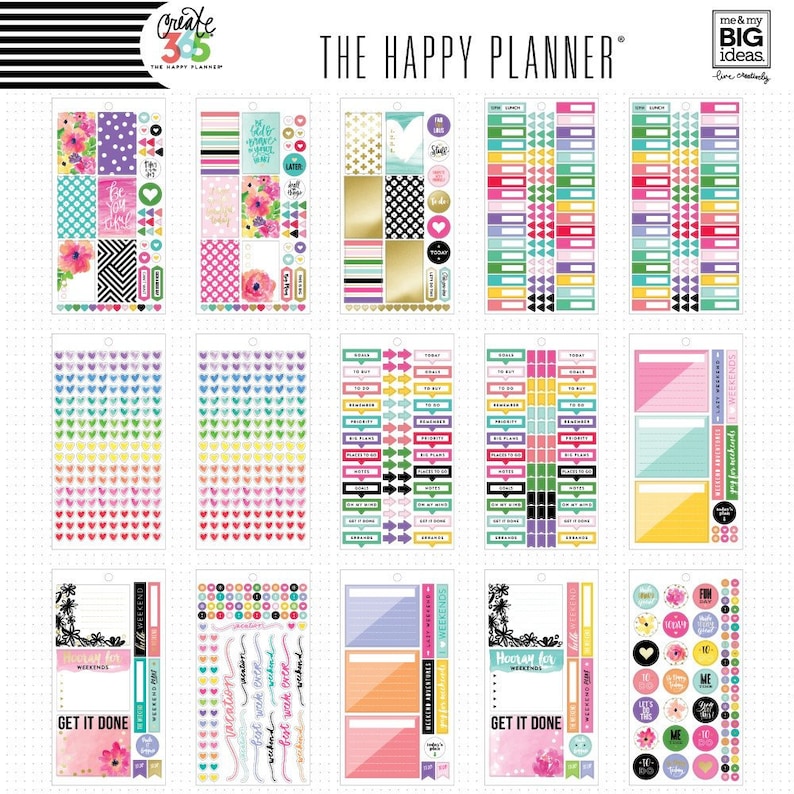 The Happy Planner Me and My Big Ideas Value Pack Stickers | Etsy