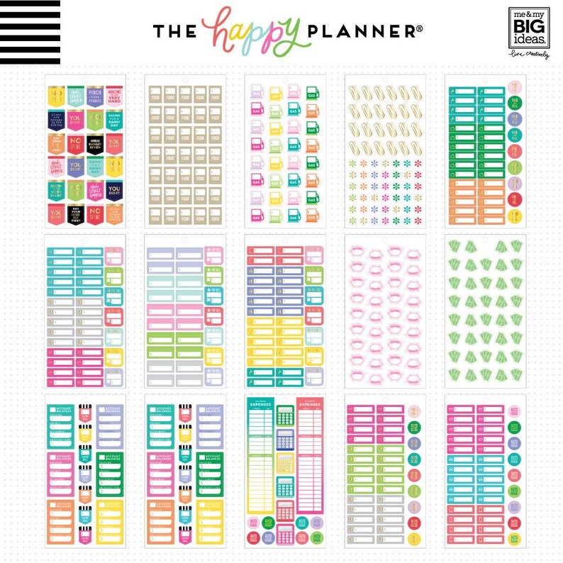 The Happy Planner Me and My Big Ideas Value Pack Stickers | Etsy