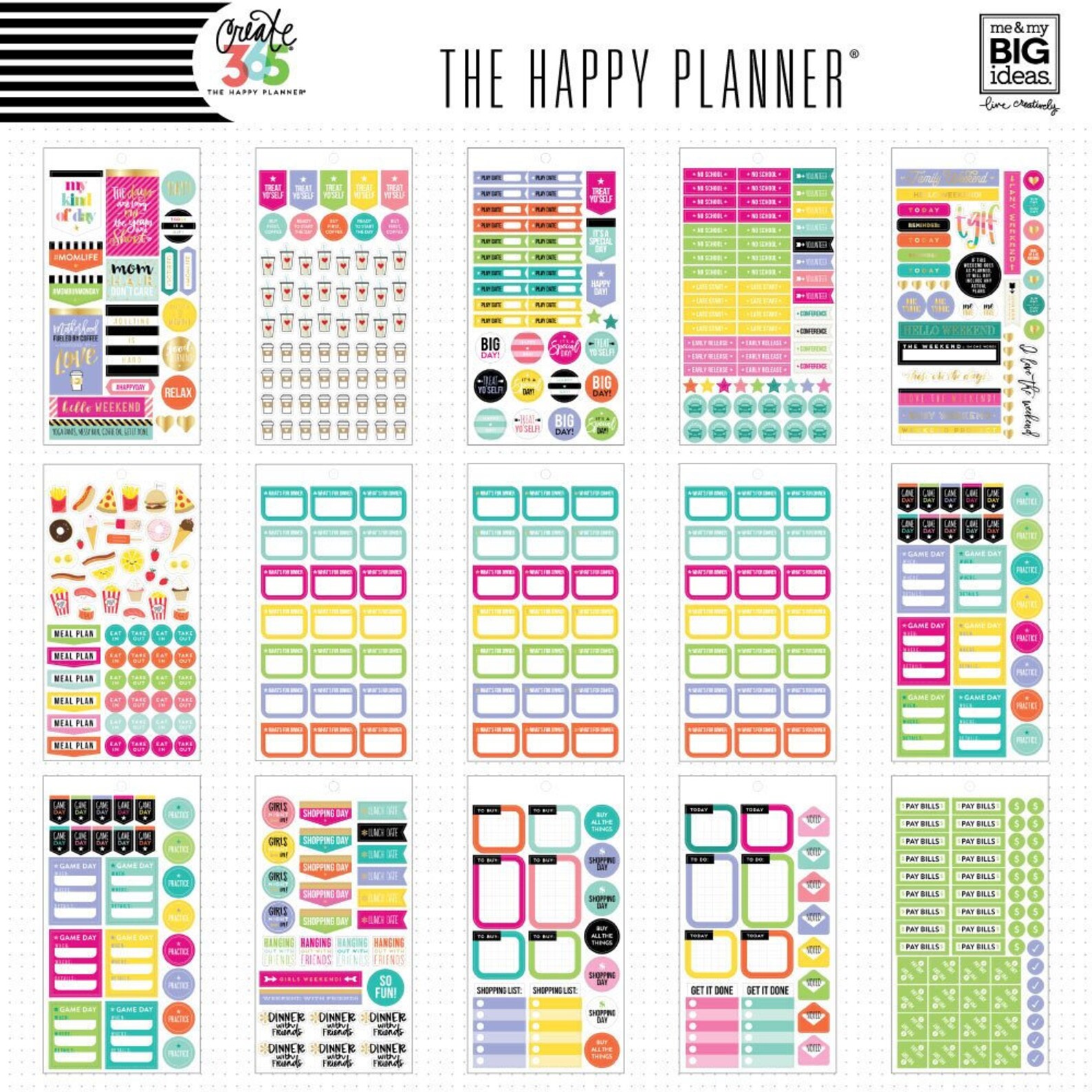 The Happy Planner - Me and My Big Ideas - Value Pack Stickers - Mom ...