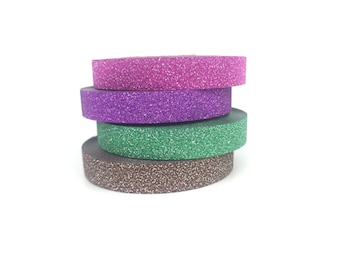 Thin Glitter Washi Tape - Set of 4 -  Washi Tapes - 8mm x 6.5 metres each - High Quality Masking Tape
