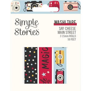 Carpe Diem - Storie semplici - Nastro Washi Say Cheese Main Street - Set di 3
