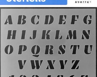 Paper Accents - Bullet Journaling Stencils - Varsity Alpha
