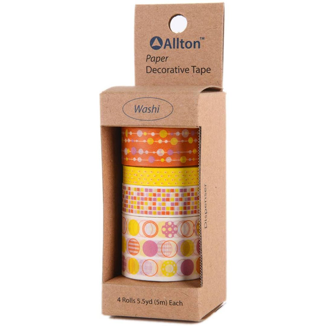 Decorative Washi Tape Assorted Widths 5m Set of 4 Yellow Etsy