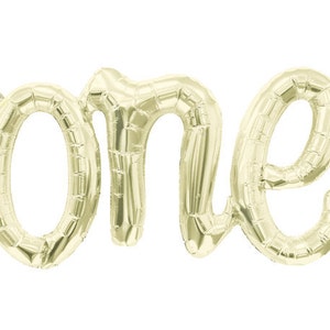 Gold ONE Script Foil Balloon (76cm) -  Birthday Party, Baby, Kids Party,