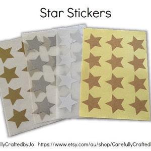 Juego de 48, 96, 144 Adhesivos - Oro, Plata, Blanco, Kraft Star Adhesivos - Adhesivo de 1,9 cm de ancho/Sellos de sobre/Boda