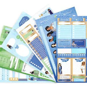 Craft Smith - Capitol Chic Designs - Stickerboek - Blauwe en groene weeklay-out