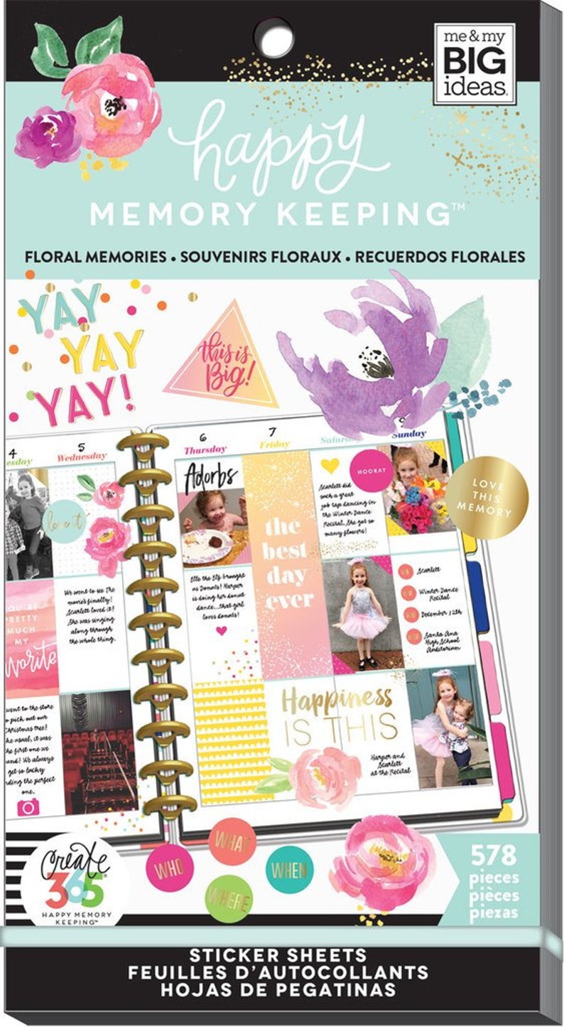 The Happy Planner - Me and My Big Ideas - Value Pack Stickers - Floral ...