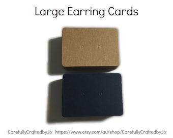 Set 50,100,200 Large Earring Cards - Kraft, Navy - Gifts, Packaging
